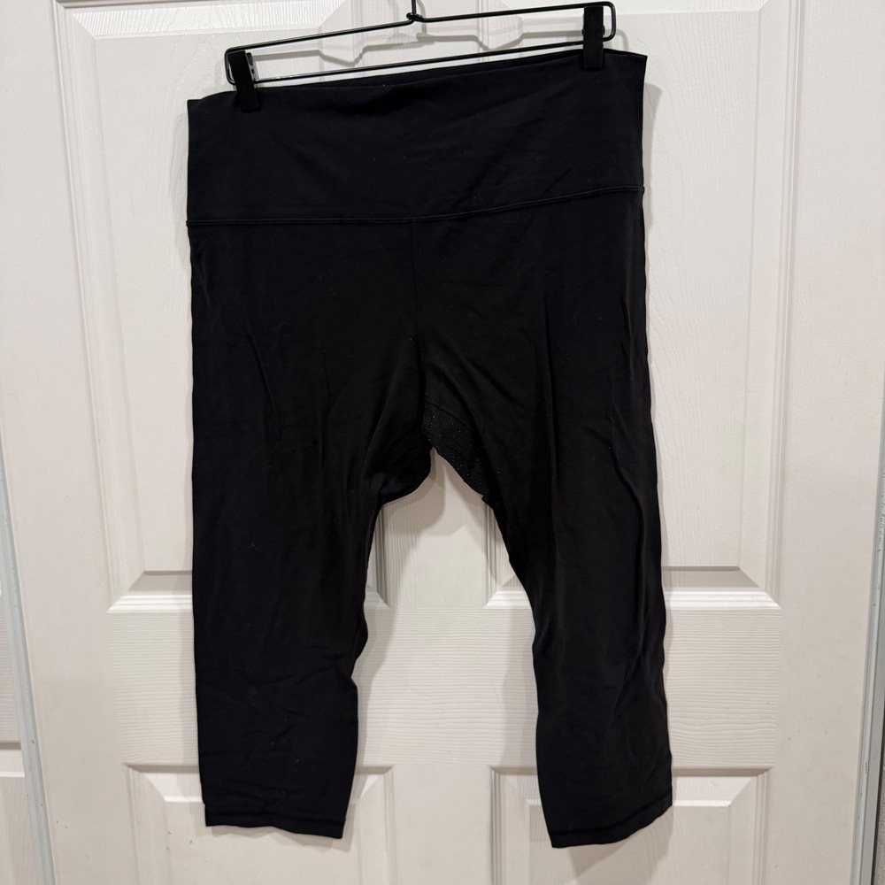 Lululemon Align High-Rise Crop 21 Black Nulu Yoga Pants Size 14 LW6BDSS